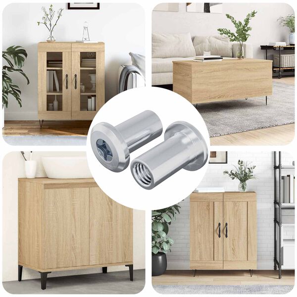 vidaXL Zaklepna matica 2 pcs srebrna M6 x 15 mm Jeklo