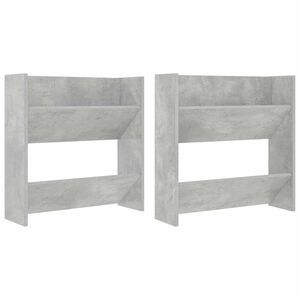vidaXL Stenska omara za čevlje 2 kosa betonsko siva 60x18x60 cm