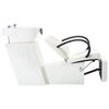 vidaXL Salonski stol z umivalnikom za glavo belo umetno usnje