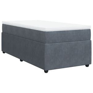 vidaXL Box spring postelja z vzmetnico temno siva 100x200 cm žamet