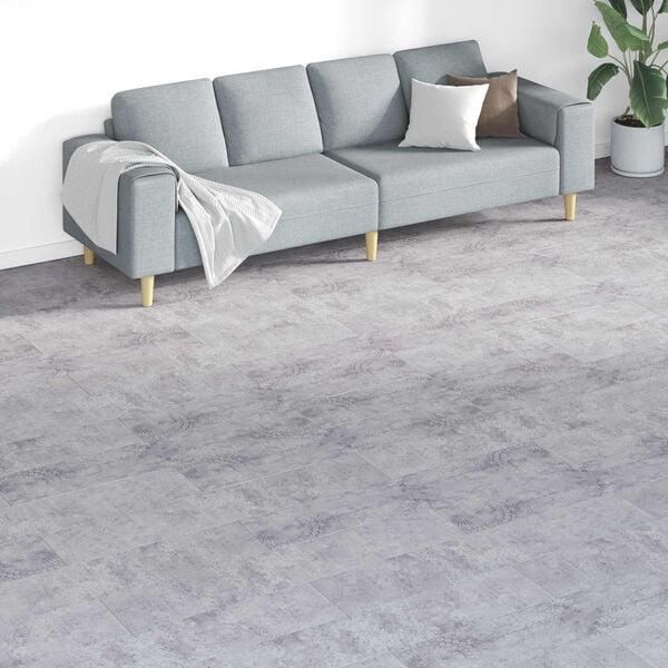 vidaXL Deske za talne obloge 18 pcs Siva 5,26 m&sup2; PVC