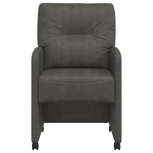 vidaXL Jedilni stoli s kolesi 2 pcs Črna 57 x 67 x 95 cm Umetna koža