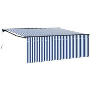 vidaXL Retraktilna tenda Modra in bela 400 &times; 300 cm