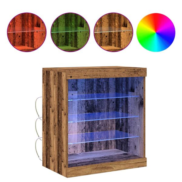 vidaXL LED bočni predalnik Star les 60,5 x 37 x 67 cm Konstruiran les