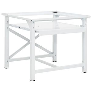 vidaXL Podstavek za pralni stroj z izvlečno polico bel