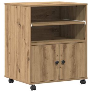 vidaXL Stojalo za tiskalnik Umetni hrast 60 x 48 x 74 cm