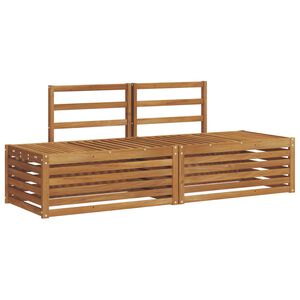 vidaXL Zunanja garnitura za sedenje 2 Kos Naravna 182,5 x 63 x 73 cm