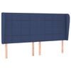 vidaXL Vzglavje z u&scaron;esi modro 203x23x118/128 cm blago