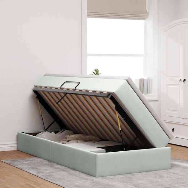 vidaXL Postelja z dodatnim prostorom za shranjevanje in vzmetnico