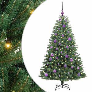 vidaXL Umetno Zložljivo Božično Drevo Zelena 150 cm PVC in kovina
