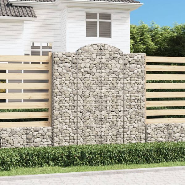 vidaXL Obokane gabion ko&scaron;are 6 kosi 200x30x220/240 cm pocinkano železo