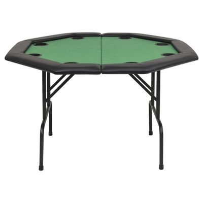 vidaXL Zložljiva 2-delna poker miza za 8 igralcev osemkotna zelena