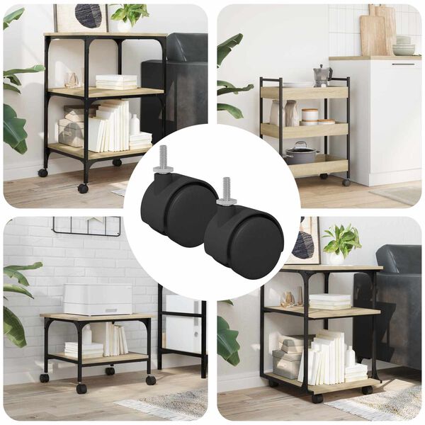 vidaXL Kolesci 2 pcs Črna 40,1 x 37,8 mm PP in železo