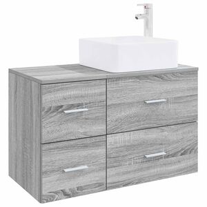vidaXL Komplet pohi&scaron;tva za kopalnico 2 pcs Siva Sonoma Inženirski les