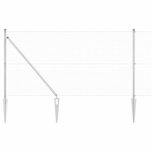 vidaXL Steber ograje. Srebrna