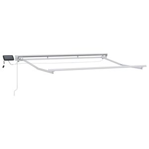 vidaXL Ročno senčilo s LED-ji Bela 2,5 x 2 m Aluminij