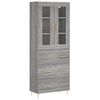 vidaXL Visoka komoda siva sonoma 69,5x34x180 cm inženirski les