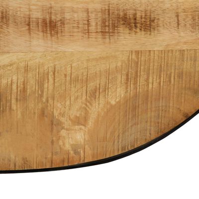 vidaXL Klubska mizica trden mangov les in jeklo ovalna 100 cm