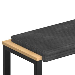 vidaXL Blazina za klop Pli&scaron;asti kord Temno siva Globina 35 cm