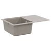 vidaXL Umivalnica Siva 670 x 460 mm 80% Kvarc in 20% Smola