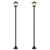 vidaXL Set uličnih svetil with LED Bulb 2 kos Črna 16 x 16 x 156 cm
