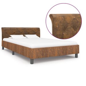 vidaXL Posteljni okvir rjav iz umetnega semi&scaron; usnja 140x200 cm