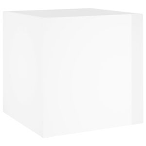 vidaXL Cvetlično korito visok sijaj belo 40x40x40 cm konstruiran les