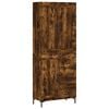 vidaXL Visoka komoda dimljen hrast 69,5x34x180 cm inženirski les