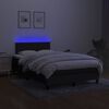 vidaXL Box spring postelja z vzmetnico LED črna 120x190 cm blago