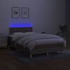 vidaXL Box spring postelja z vzmetnico LED taupe 120x200 cm blago