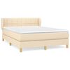vidaXL Box spring postelja z vzmetnico krem 140x200 cm blago