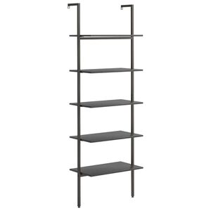 vidaXL 5-nadstropni prislonski regal črn 64x35x185 cm