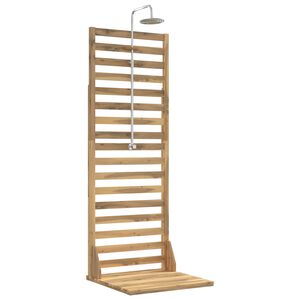 vidaXL Zunanji tu&scaron; 205,5 cm Trdna akacijeva les in nerjavna stole Bela