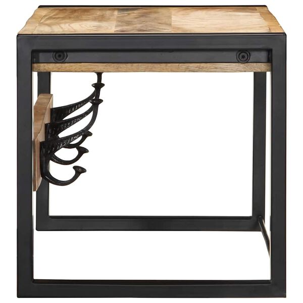 vidaXL Plaščni obešalnik 80x35x35 cm Masivni neobdelan les Mango