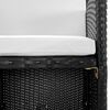 vidaXL Zunanja jedilna garnitura z blazinami 11-delna poli ratan črna
