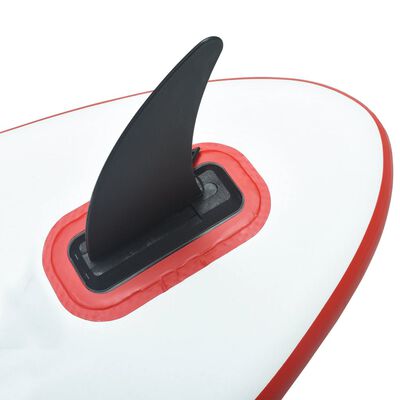 vidaXL Napihljiva SUP deska z jadrom komplet rdeče in bele barve