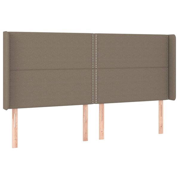 vidaXL Vzglavje z u&scaron;esi taupe 203x16x118/128 cm blago