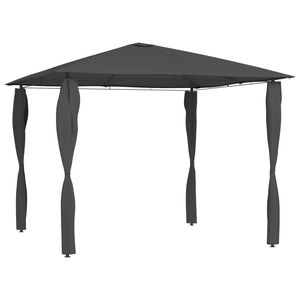 vidaXL Paviljon s pokritimi stebri 3x3x2,6 m antraciten 160 g/m&sup2;
