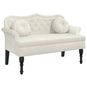 vidaXL Klop z blazinami krem 120,5x65x75 cm žamet
