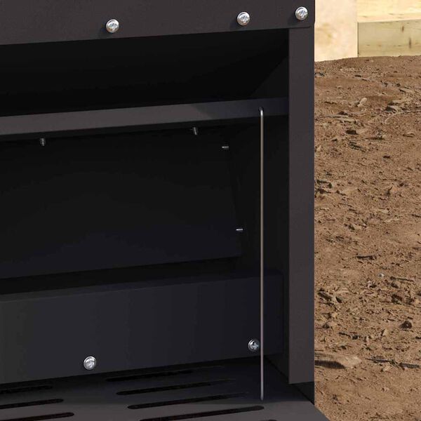 vidaXL Hranilka za pi&scaron;ke s pedali Črna 25 x 42 x 40 cm