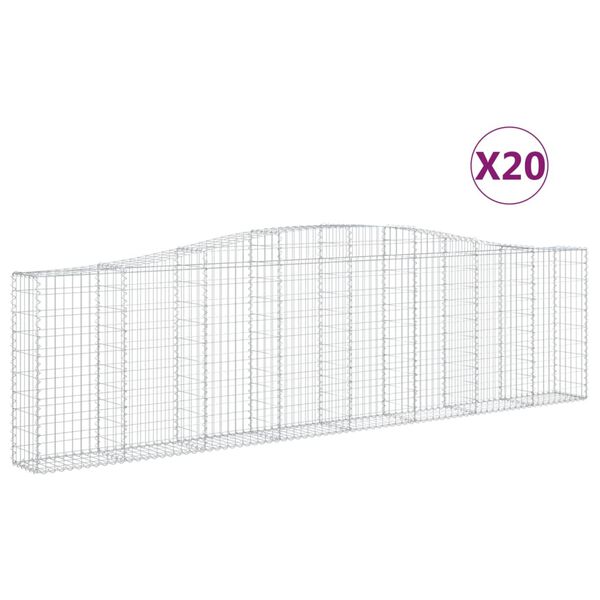 vidaXL Obokane gabion košare 20kosa 400x30x100/120 cm pocinkano železo