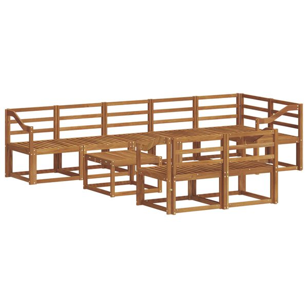 vidaXL Zunanja garnitura za sedenje 9 pcs Naravna Masiven les akacije