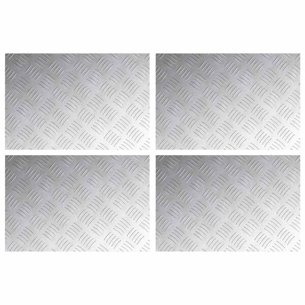 vidaXL Stopnice Pravokotna 4 pcs srebrna 60 x 40 cm Aluminij