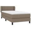 vidaXL Box spring postelja z vzmetnico taupe 90x200 cm blago