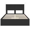 vidaXL Postelja s shranjevanjem Črna 135 x 190 cm Konstruiran les