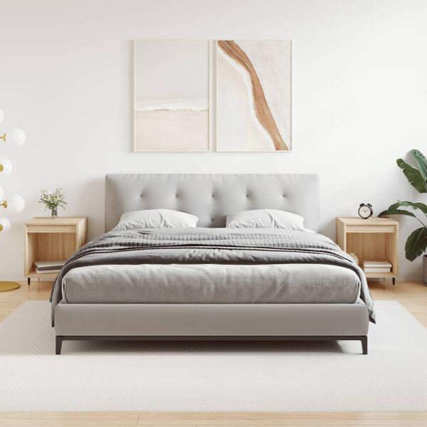 vidaXL Nočna omarica 2 kosa sonoma hrast 40x35x50 cm inženirski les