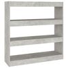 vidaXL Knjižna omara/pregrada betonsko siva 100x30x103 cm