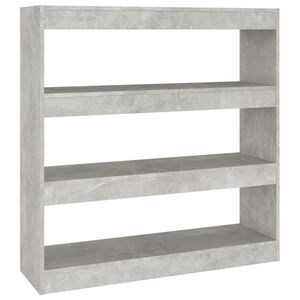 vidaXL Knjižna omara/pregrada betonsko siva 100x30x103 cm