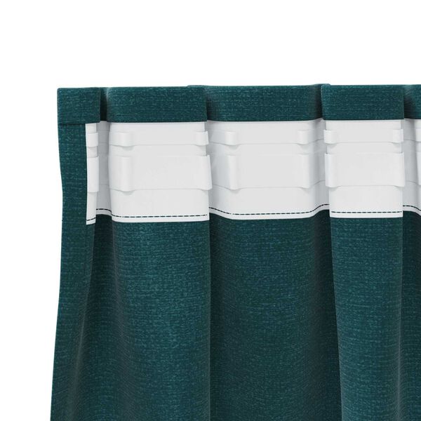 vidaXL Zatemnitvene zavese 2 pcs Temno zelena 140 x 245 cm Žamet