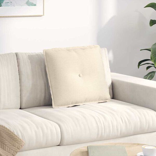 vidaXL Poglavni vzglavnik krema 50 x 45 cm Žametna tkanina